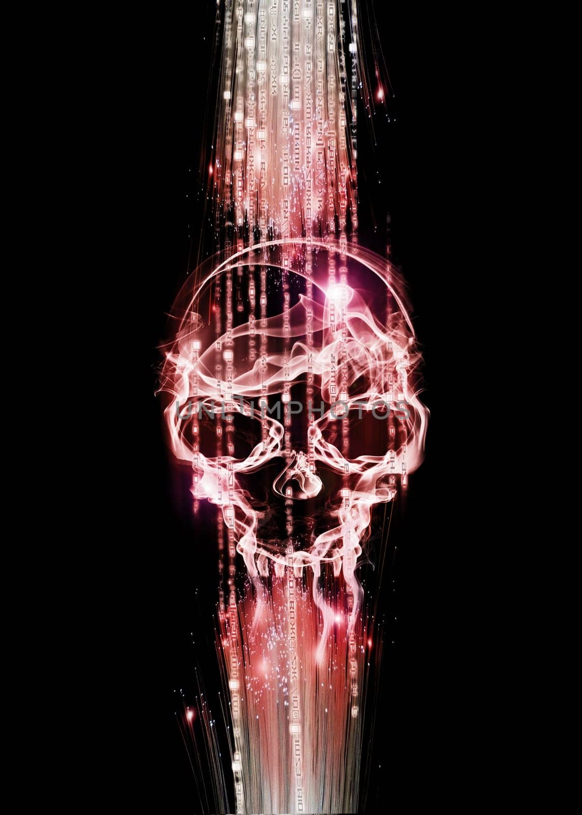 hacker attack concept on black background