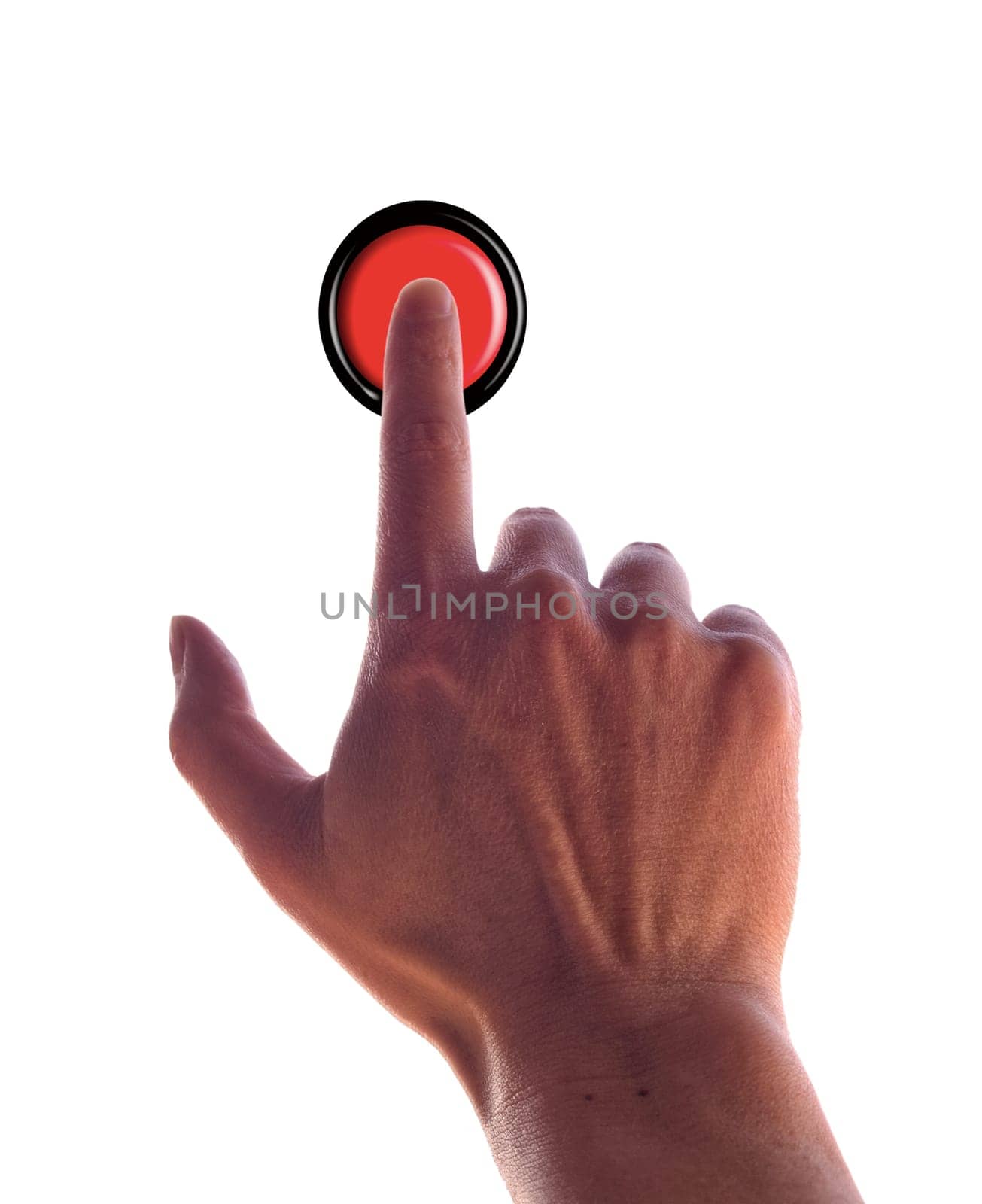 finger press red button
