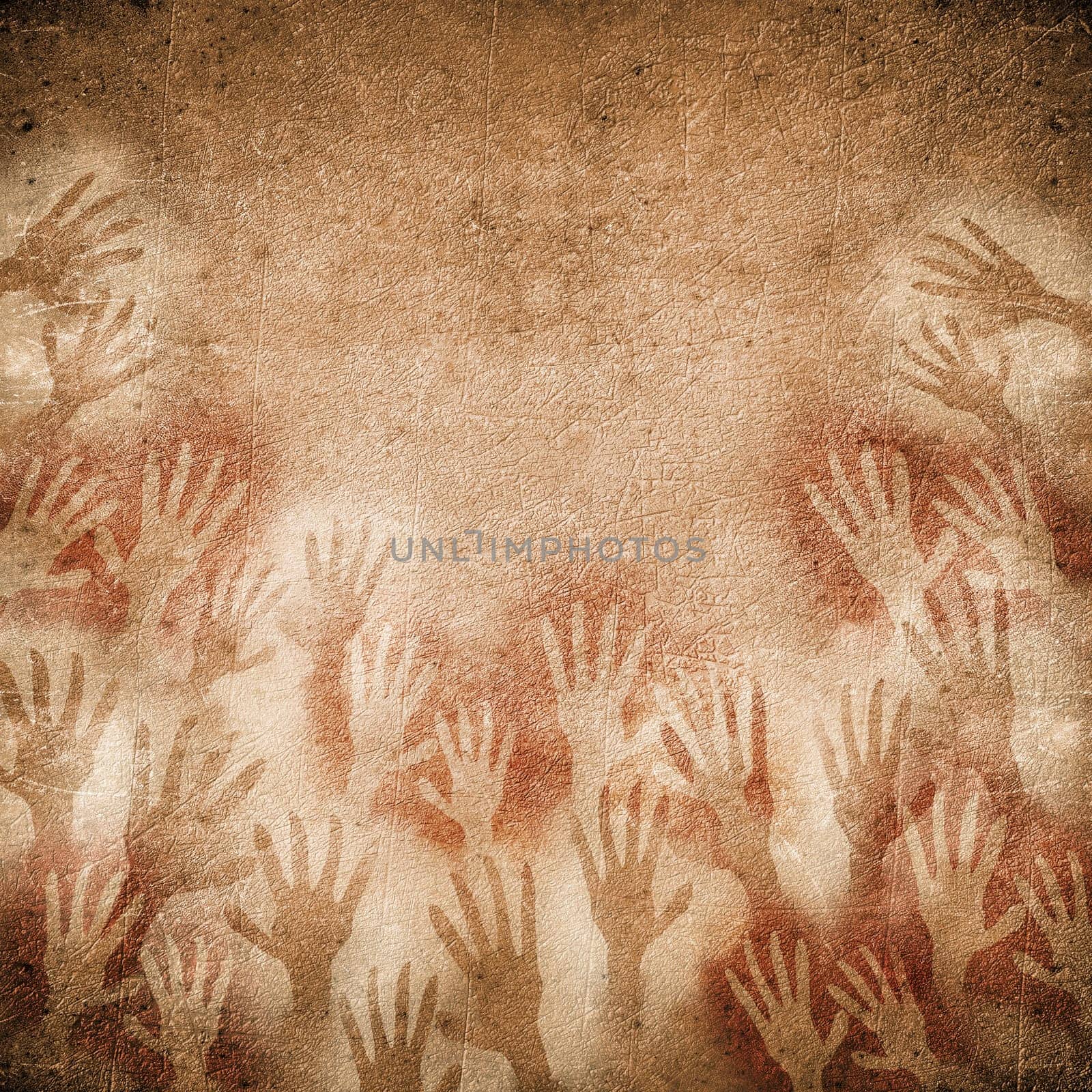 cave painting with hands