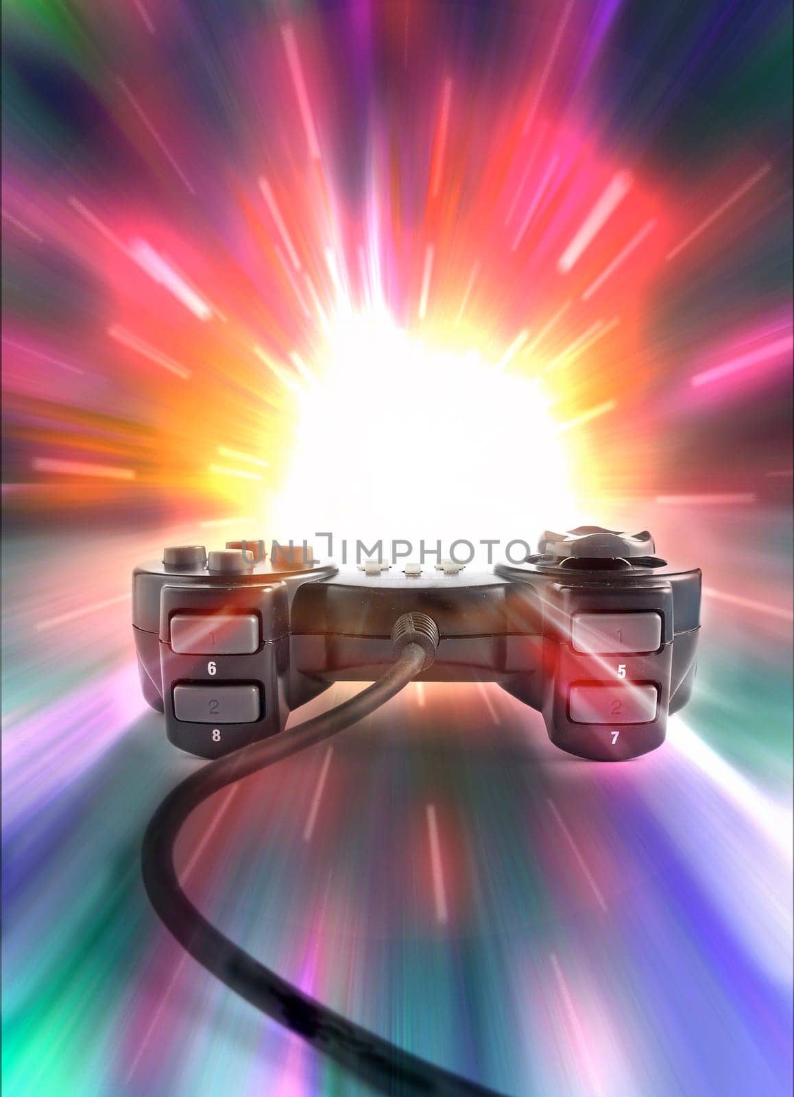 one joypad on colored background