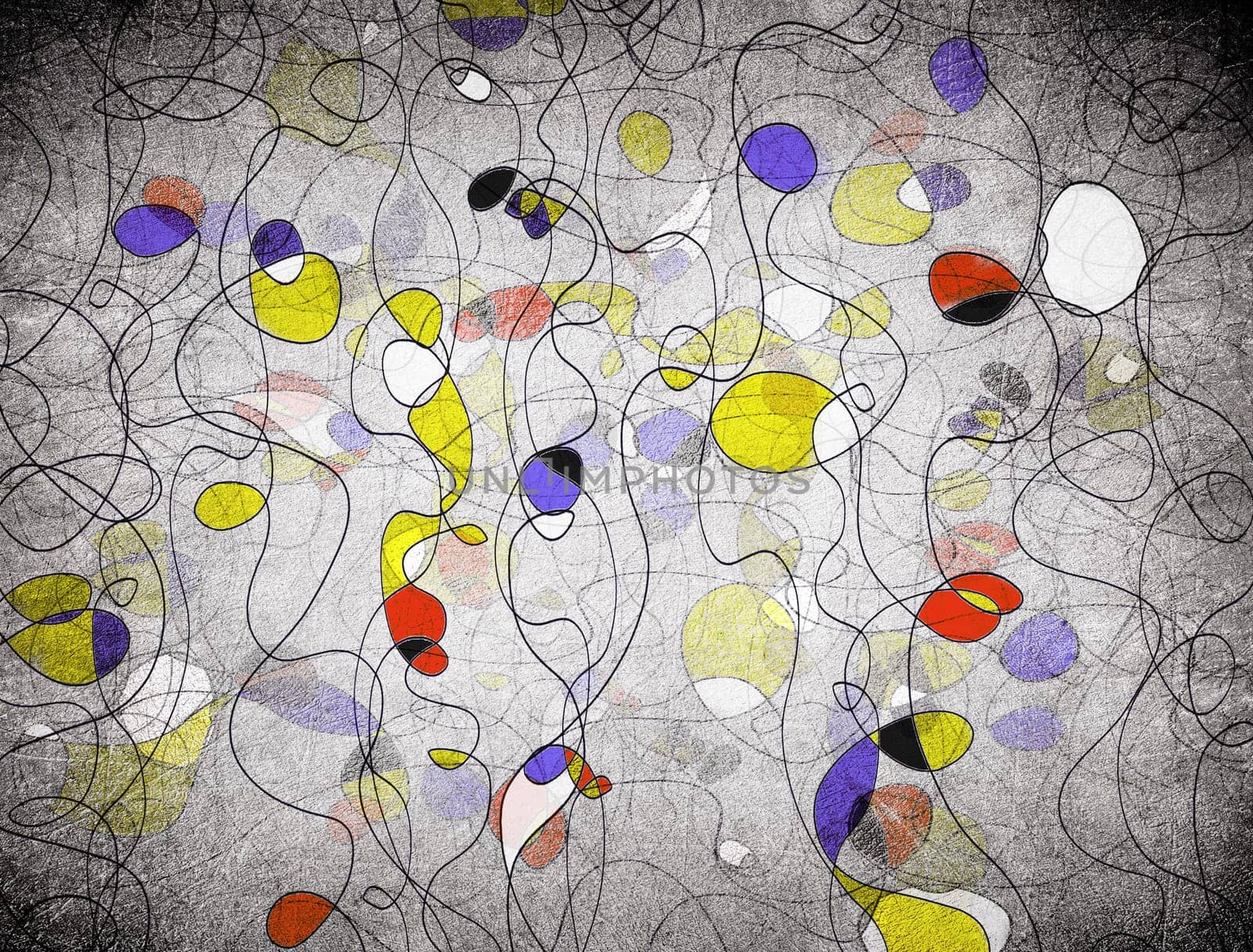 colored abstract background mirò style