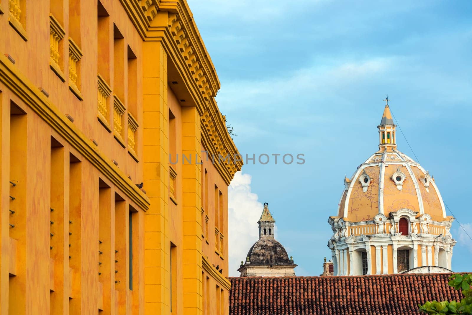 Dome of the church of San Pedro Claver in Cartagena, Colombia
