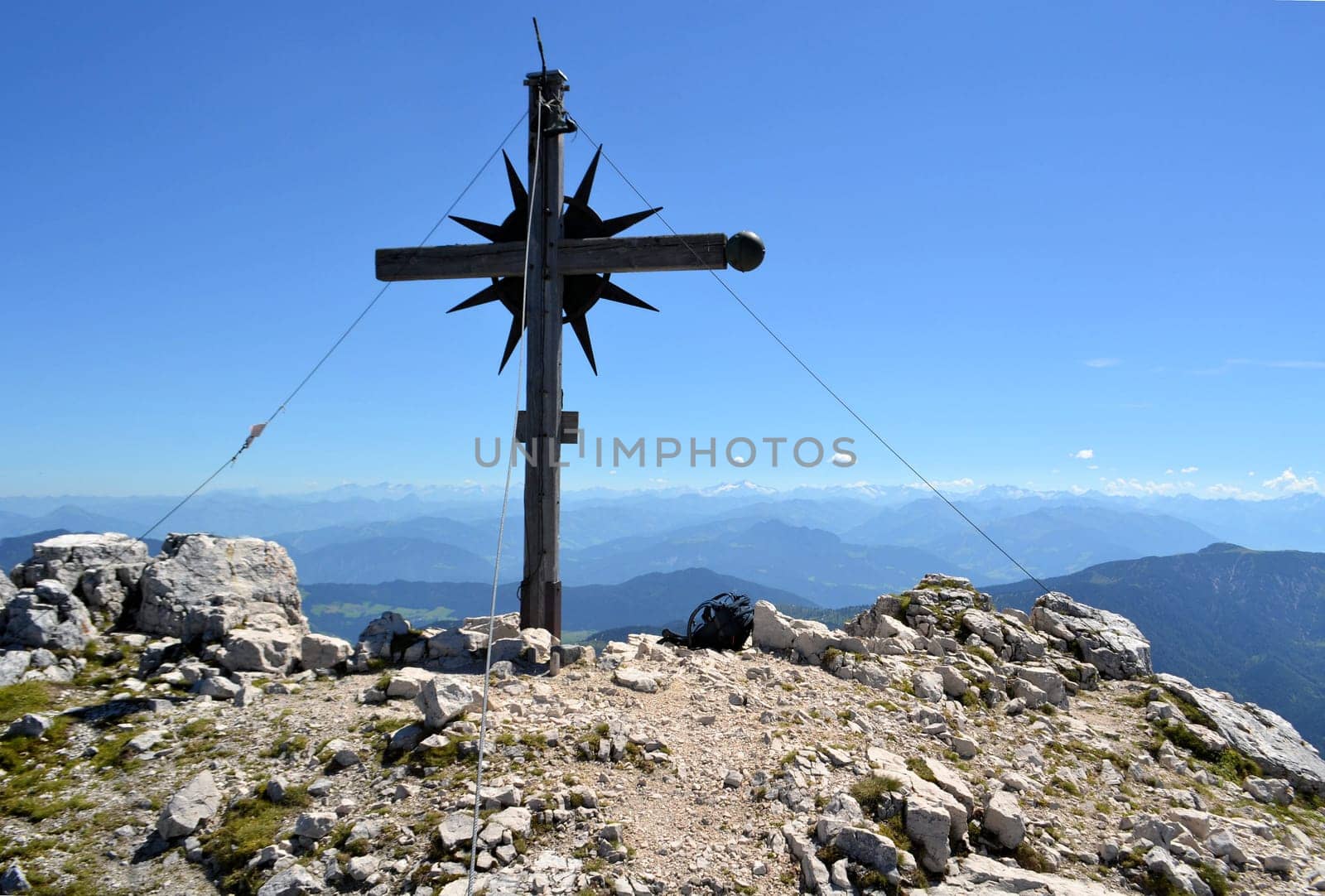 Panoramic view of beautiful landscape from the mountain peak near Bad Tölz, Germany