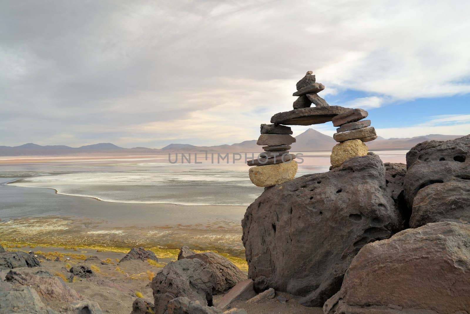 stone formation in the laguna colorada near salar uyuni, Bolivia