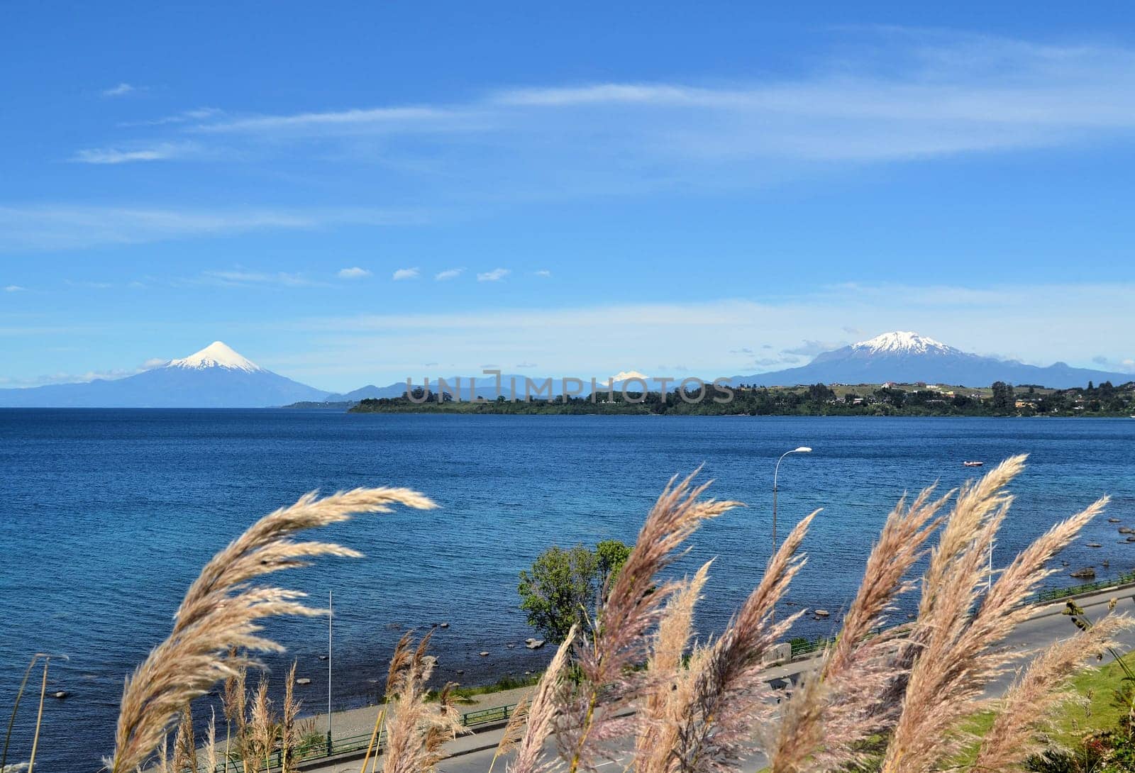 Volcanoes Osorno and Calbucco seen from Puerto Varas, Patagonia, Chile