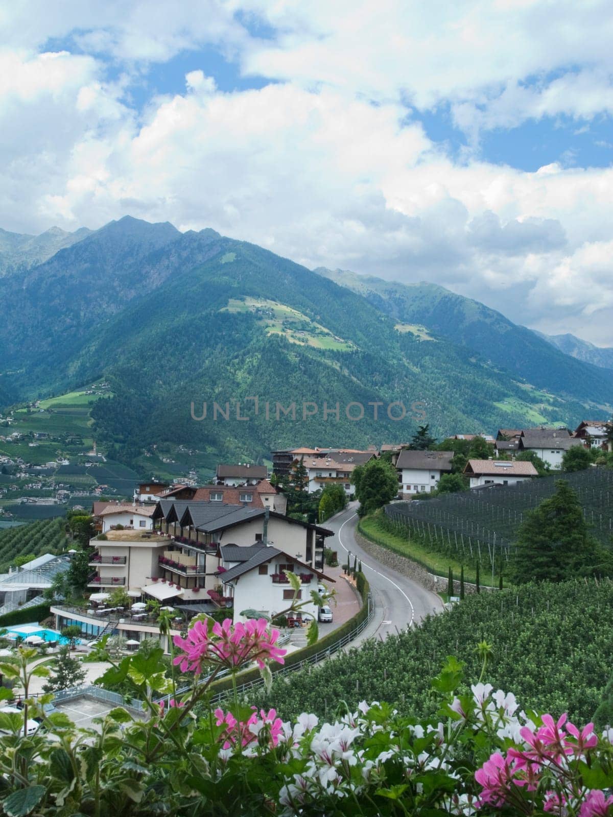 Scenna,Italy/South Tyrol,June 23. 2013.Main road through the town of Scena