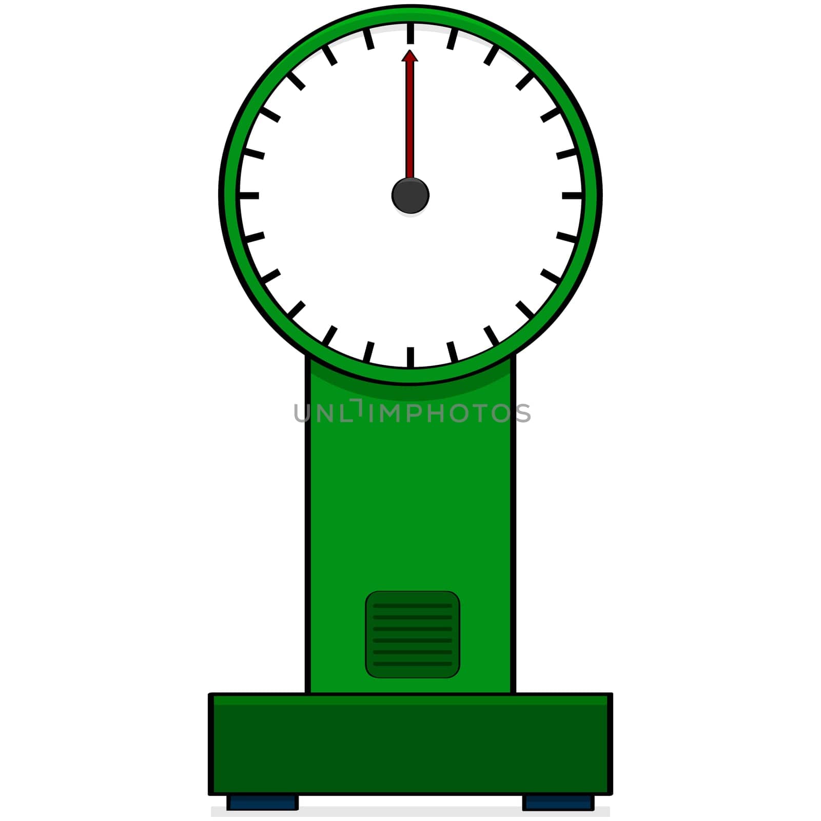 Cartoon illustration showing a vintage style analog scale