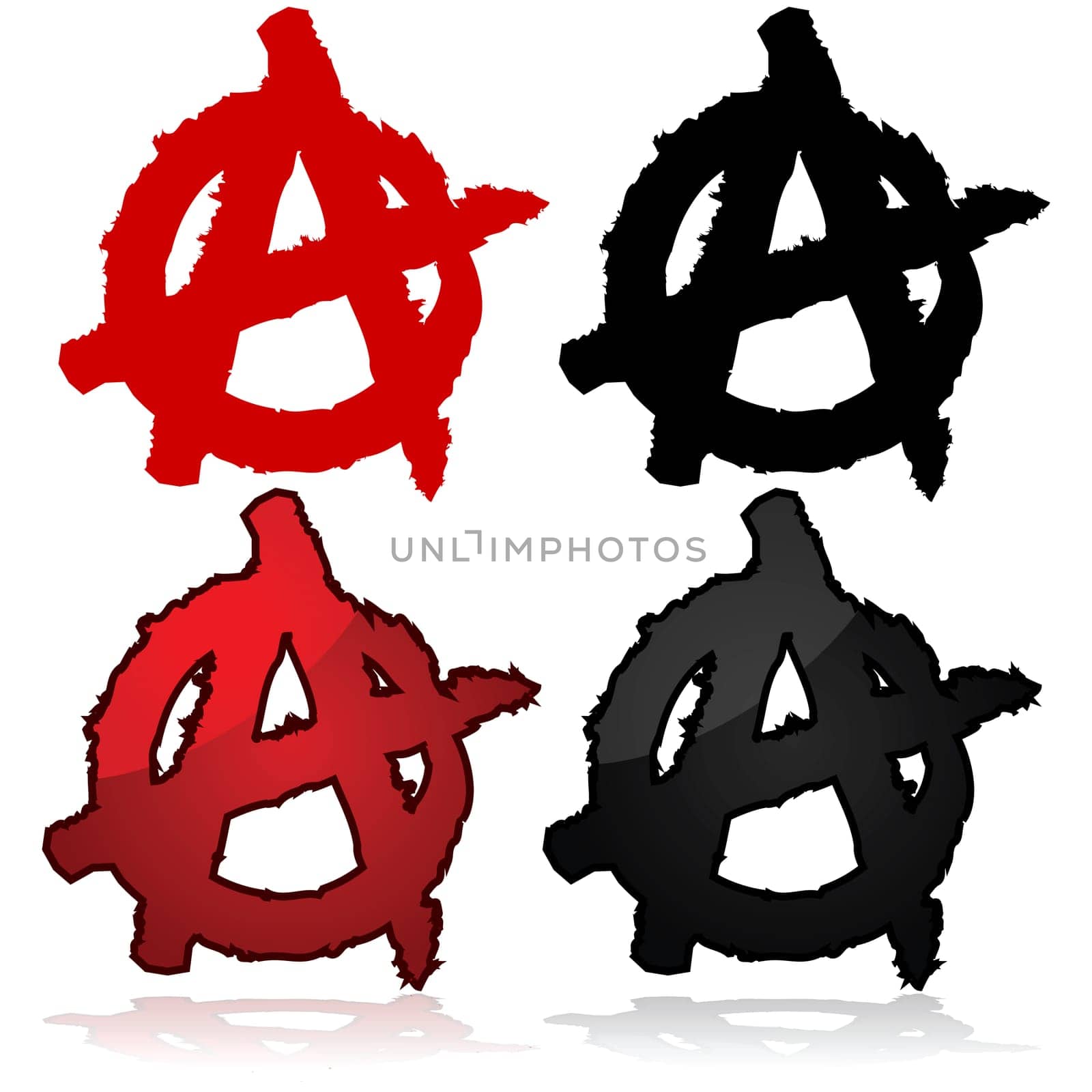 Symbol of the anarchist movement, a capital A on top of a circle