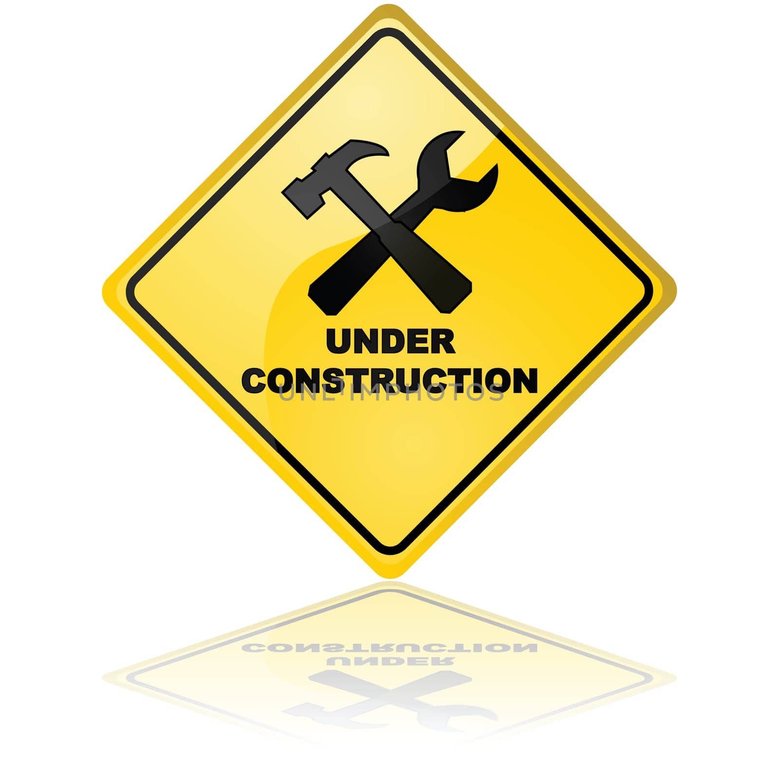 Glossy illustration of an Under Construction traffic sign