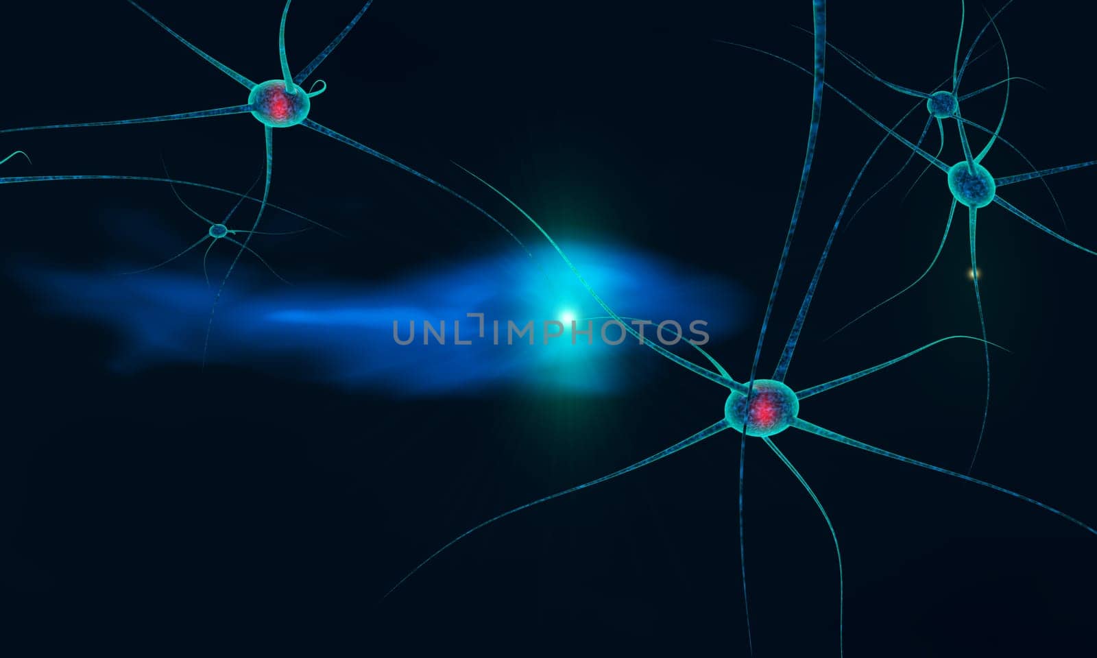 breakdown of communication between neurons made ​​in 3d
