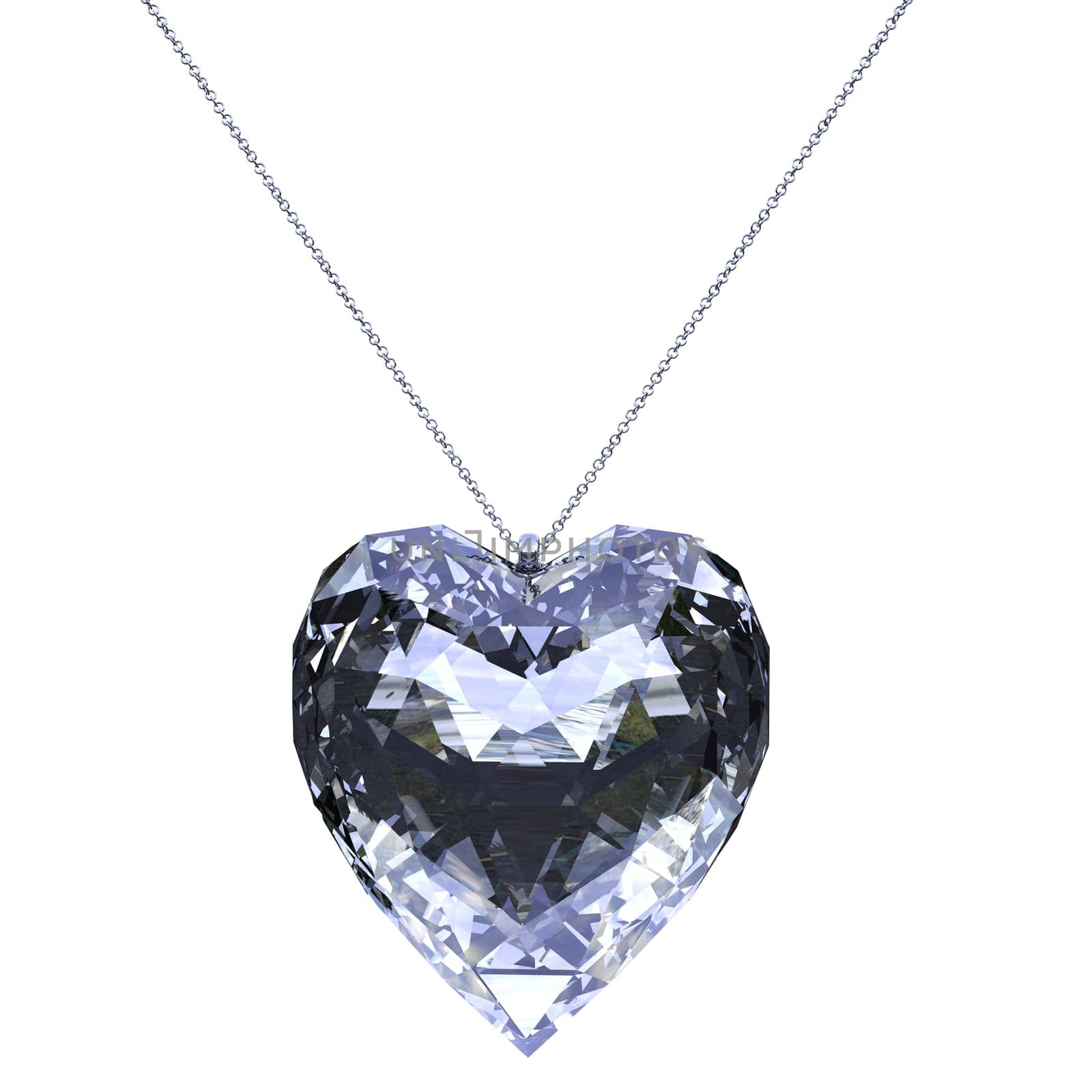pendant glossy heart shaped made in 3d with clipping path