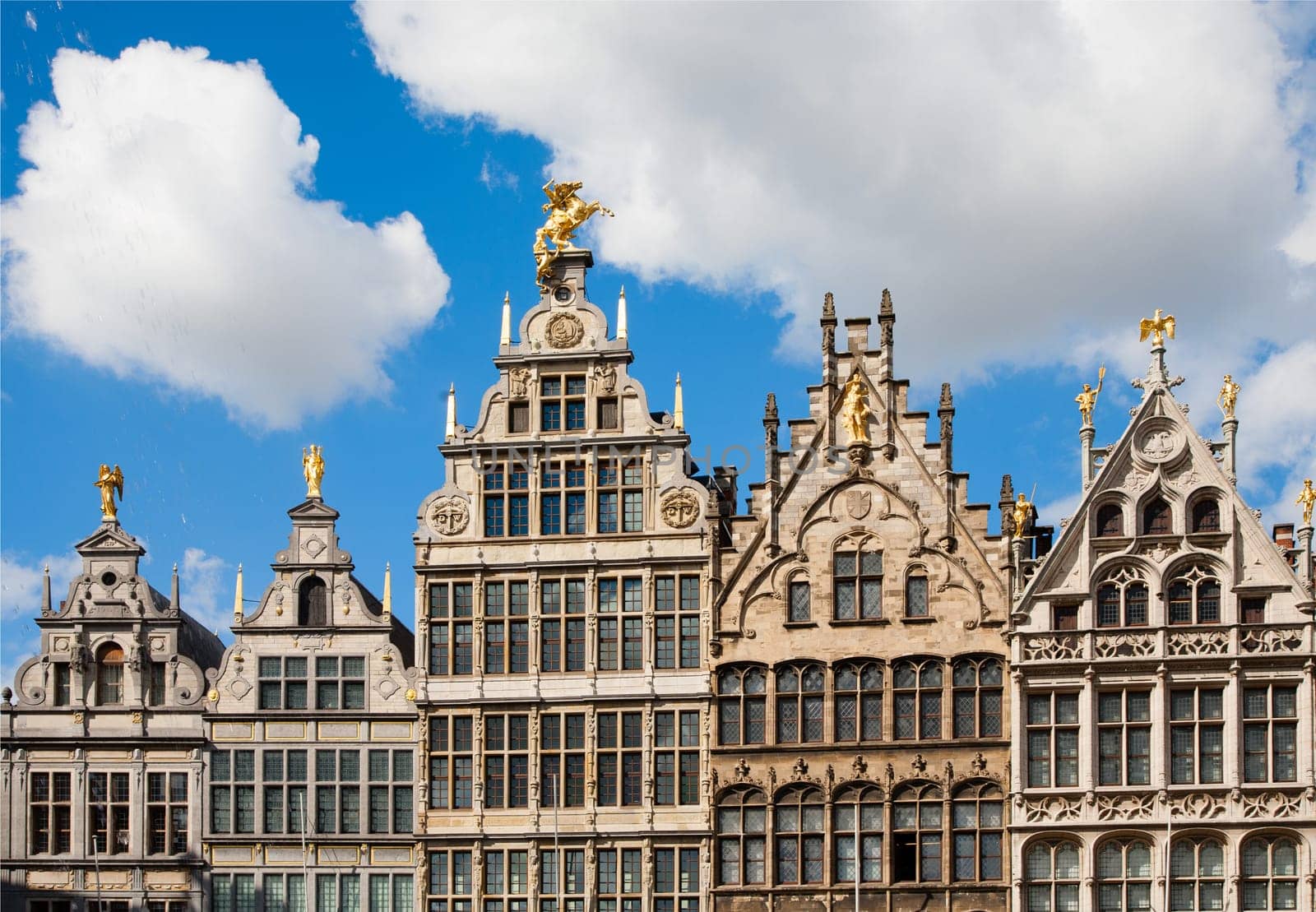 Guildhouses at Grote Markt in Antwerp, Belgium.
