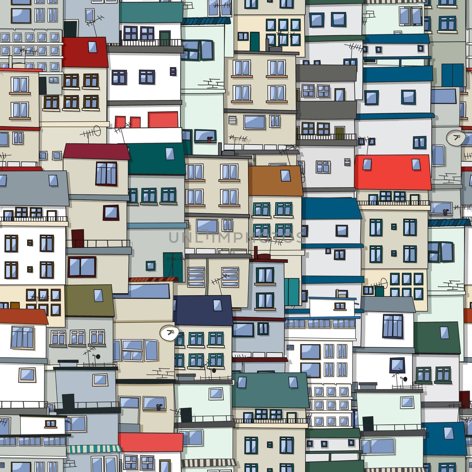 Old town seamless pattern design