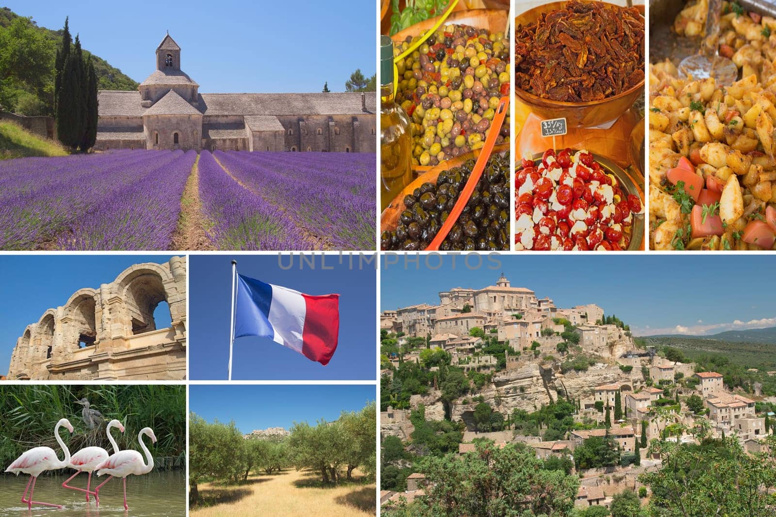 Provence famous landmarks picture collage (Provence, France)