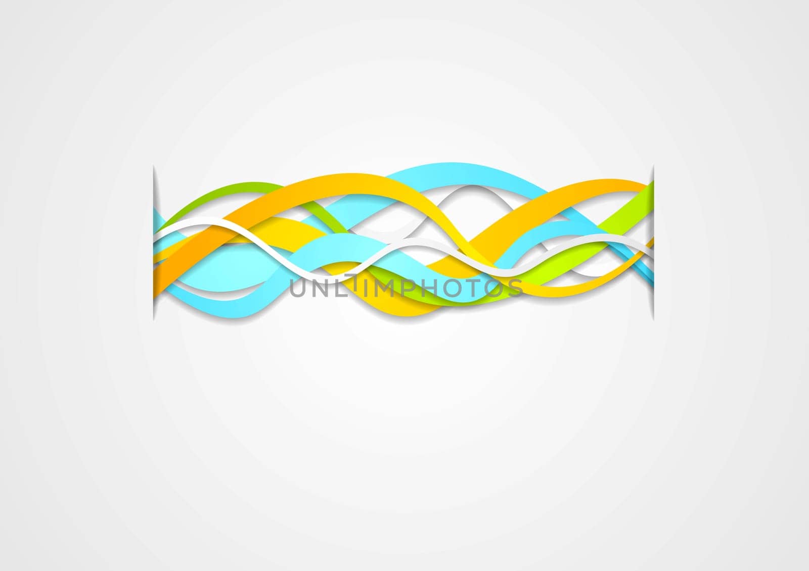Bright abstract wavy ribbon vector background