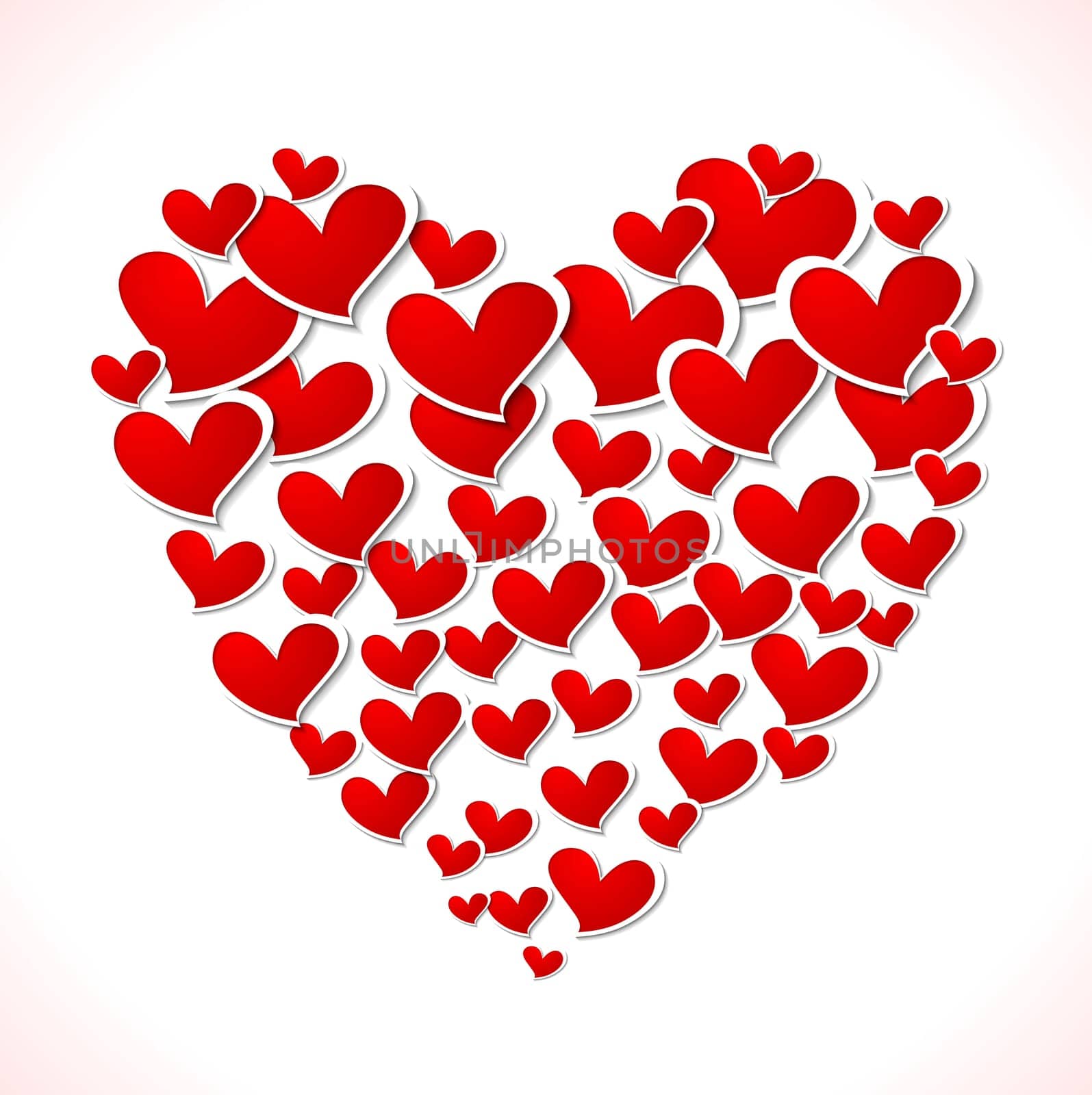 Valentines Day abstract vector background. Big heart