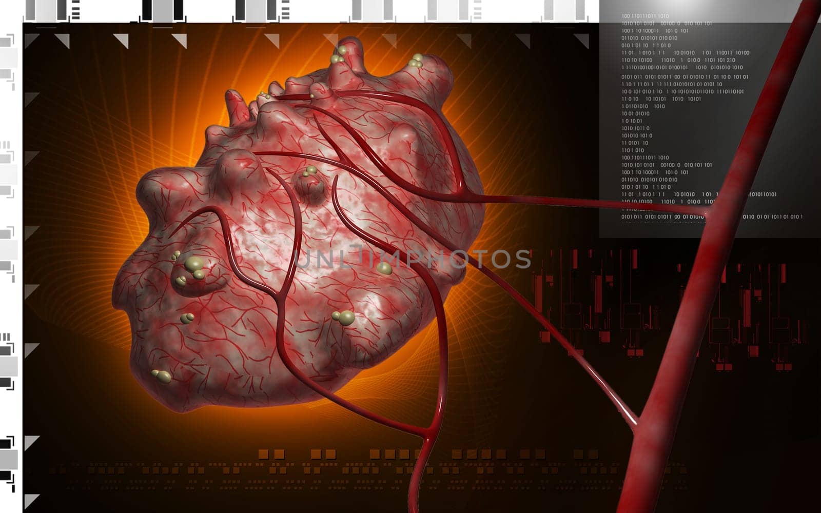 Digital illustration of cyst in colour background