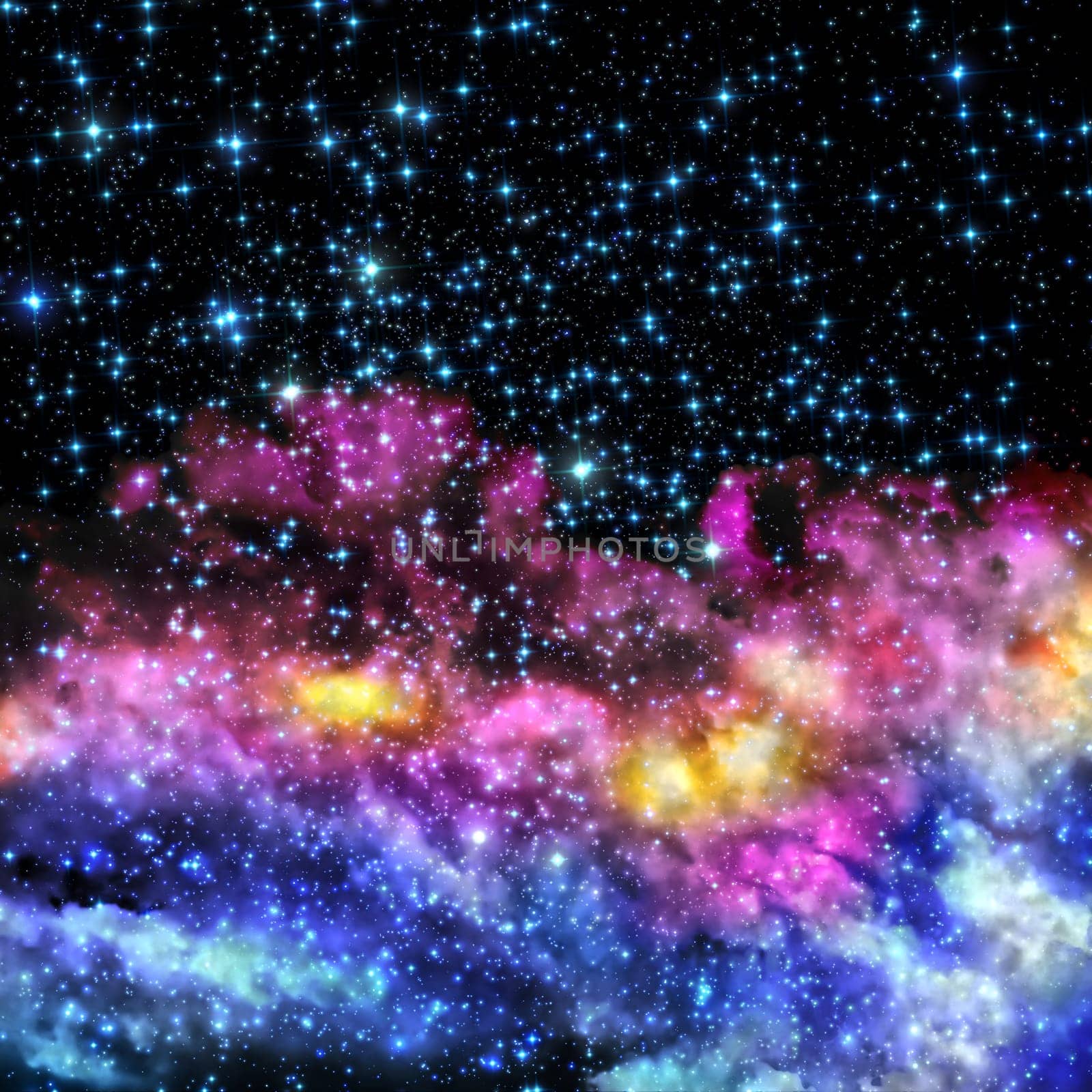 stars shine through the clouds of a new nebula