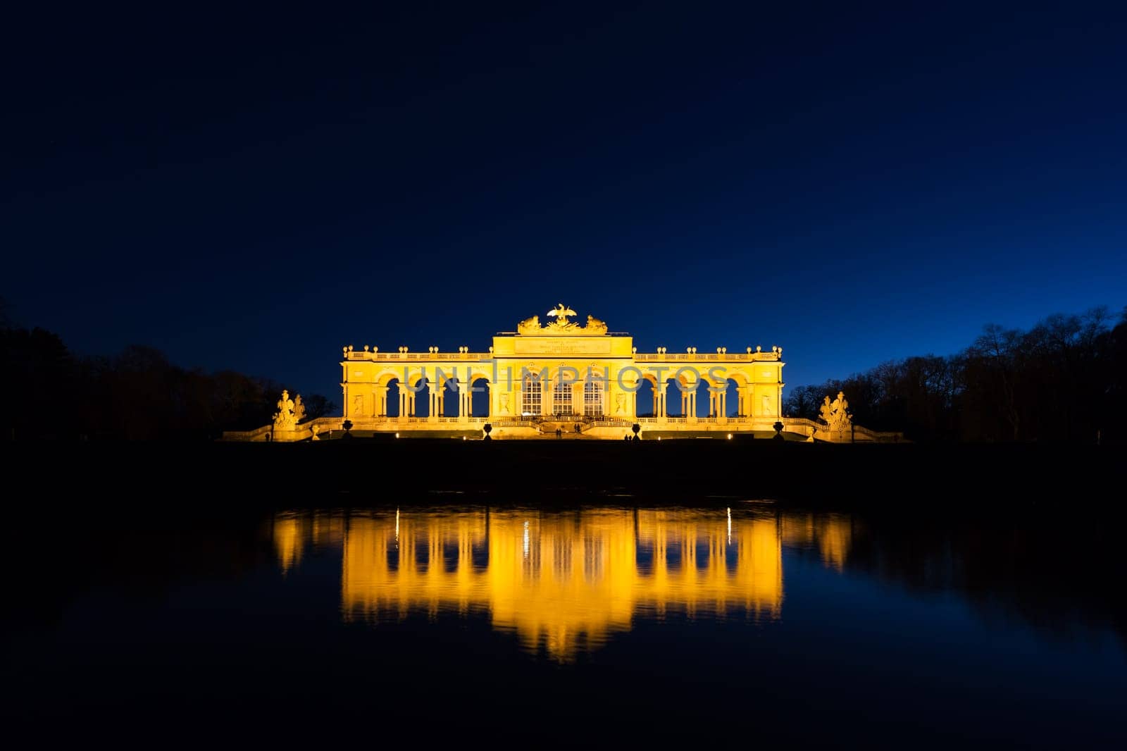 Gloriette Vienna,illuminated architecture and landmarks of the capital