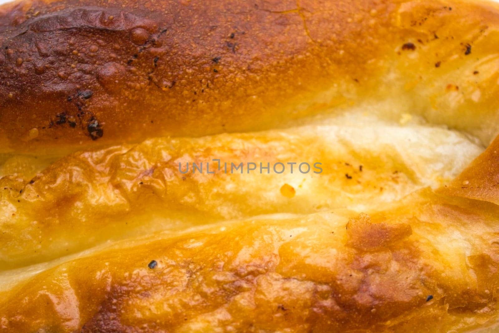 Delicious looking breakfast. Baked pastry with cheese.