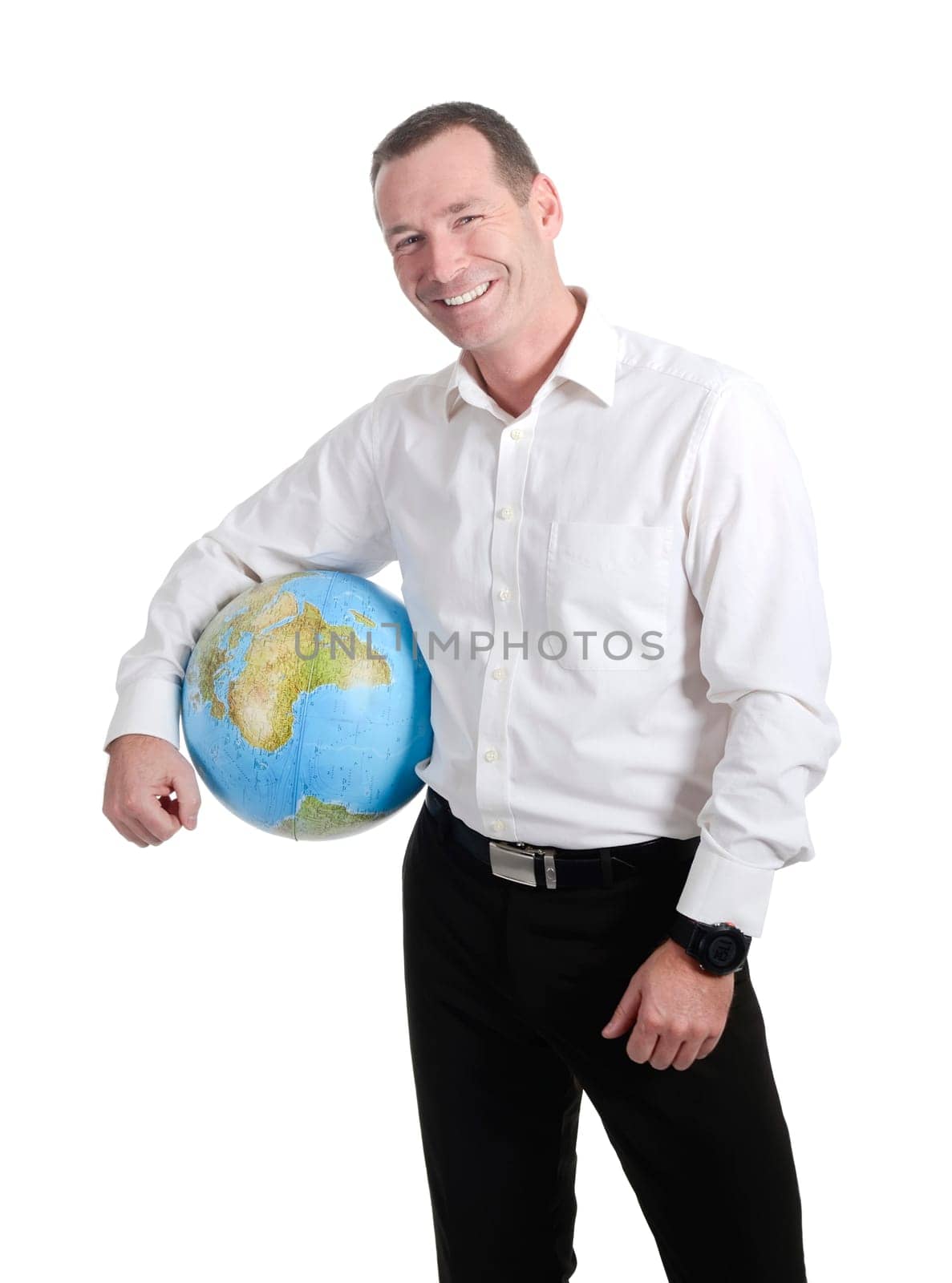Man with globe