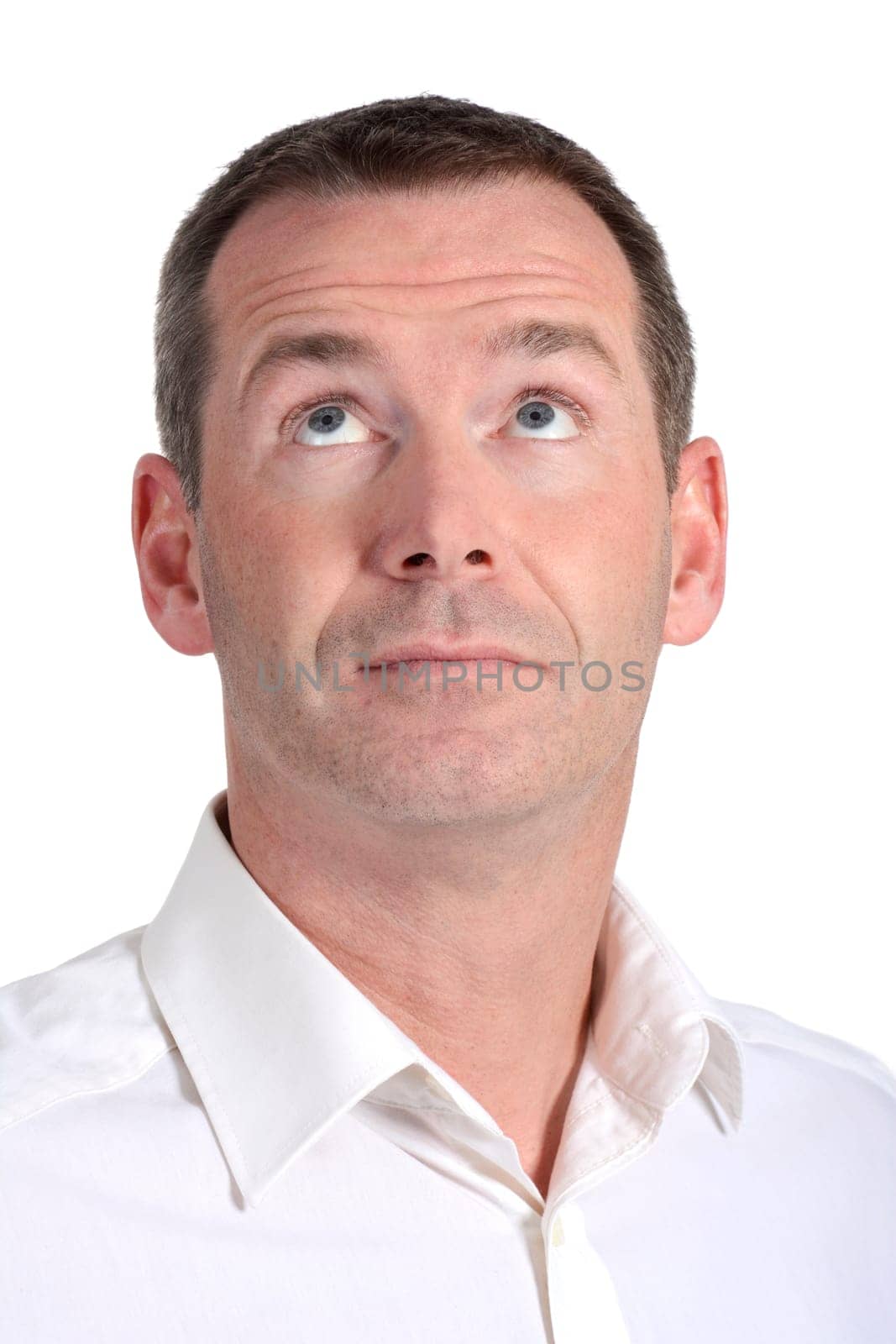 Man looks up