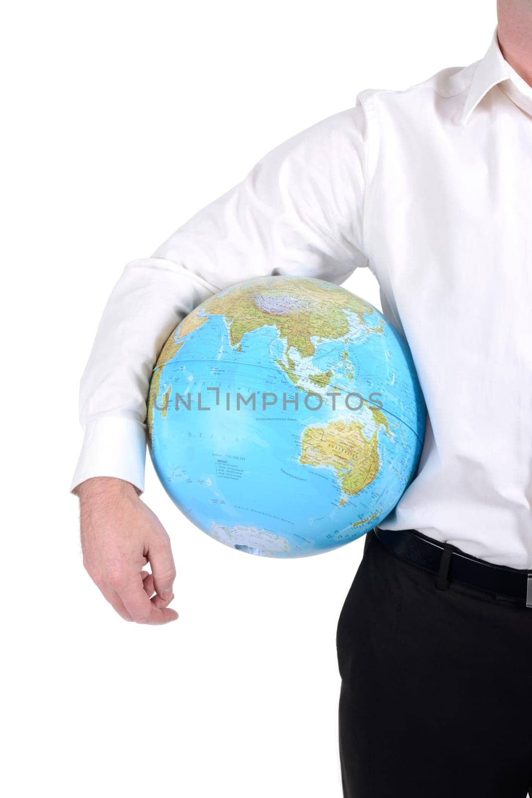 Man with globe