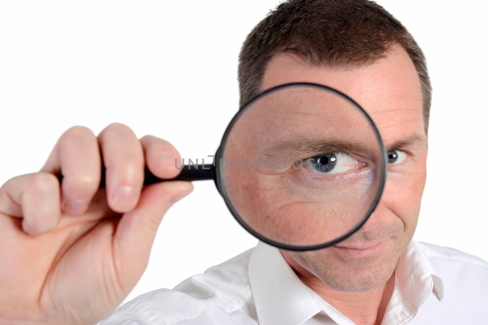 Man with magnifying glass