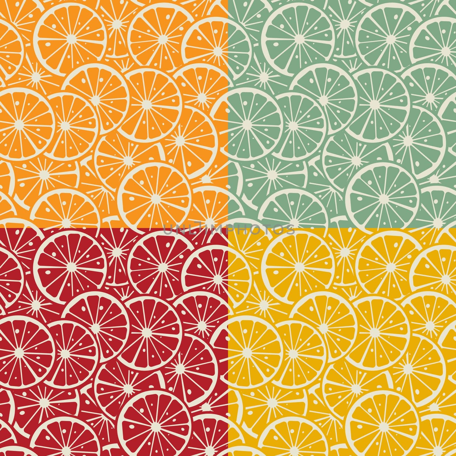 Citrus seamless pattern in colors