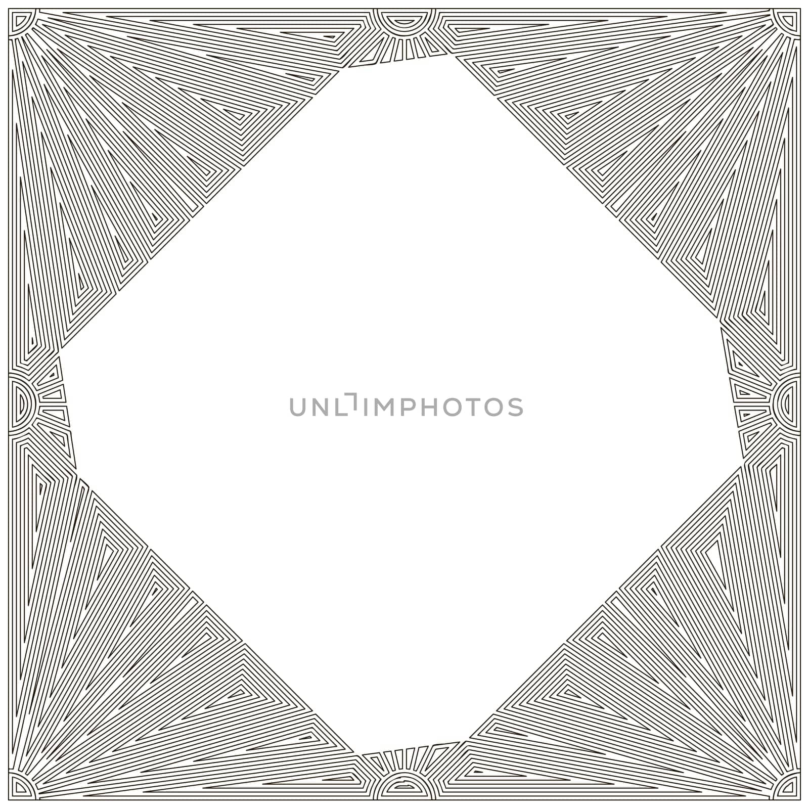 Decorative art nouveau frame against white background
