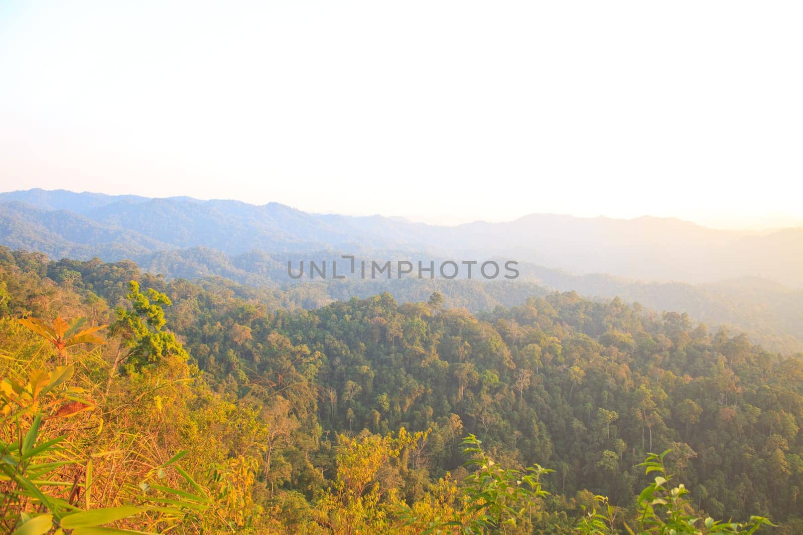 Sunset on mountain background, Thailand