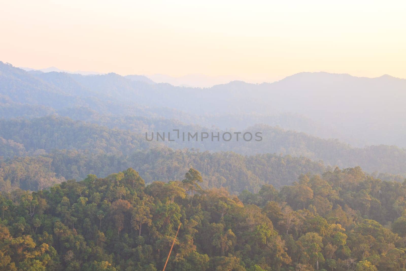 Sunset on mountain background, Thailand