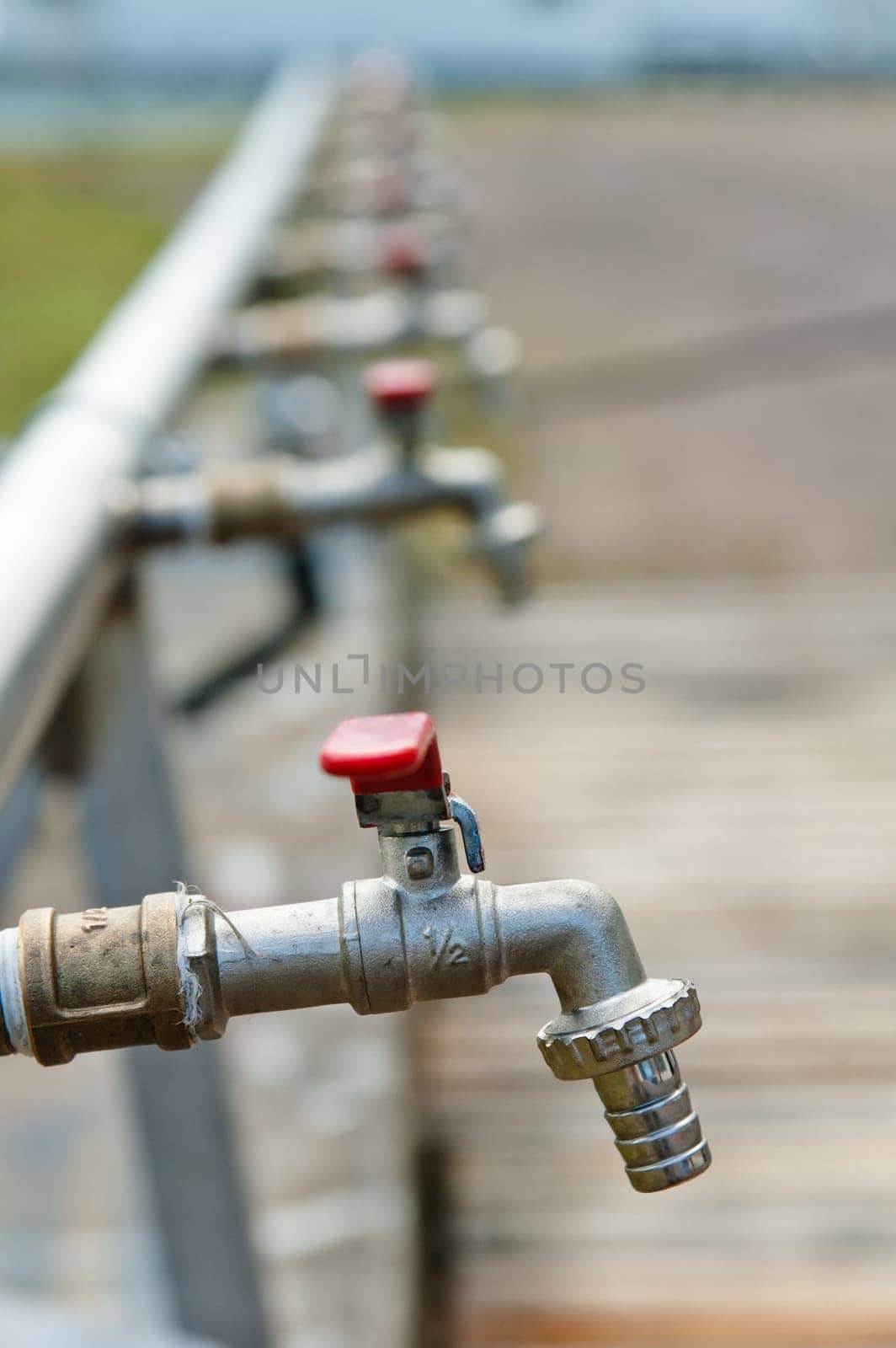 Water valves, close-up
