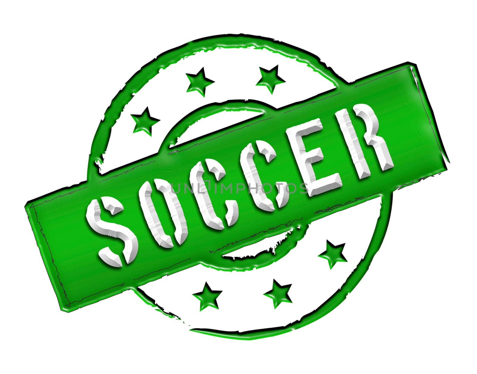 Sign and stamp named Soccer colored black.