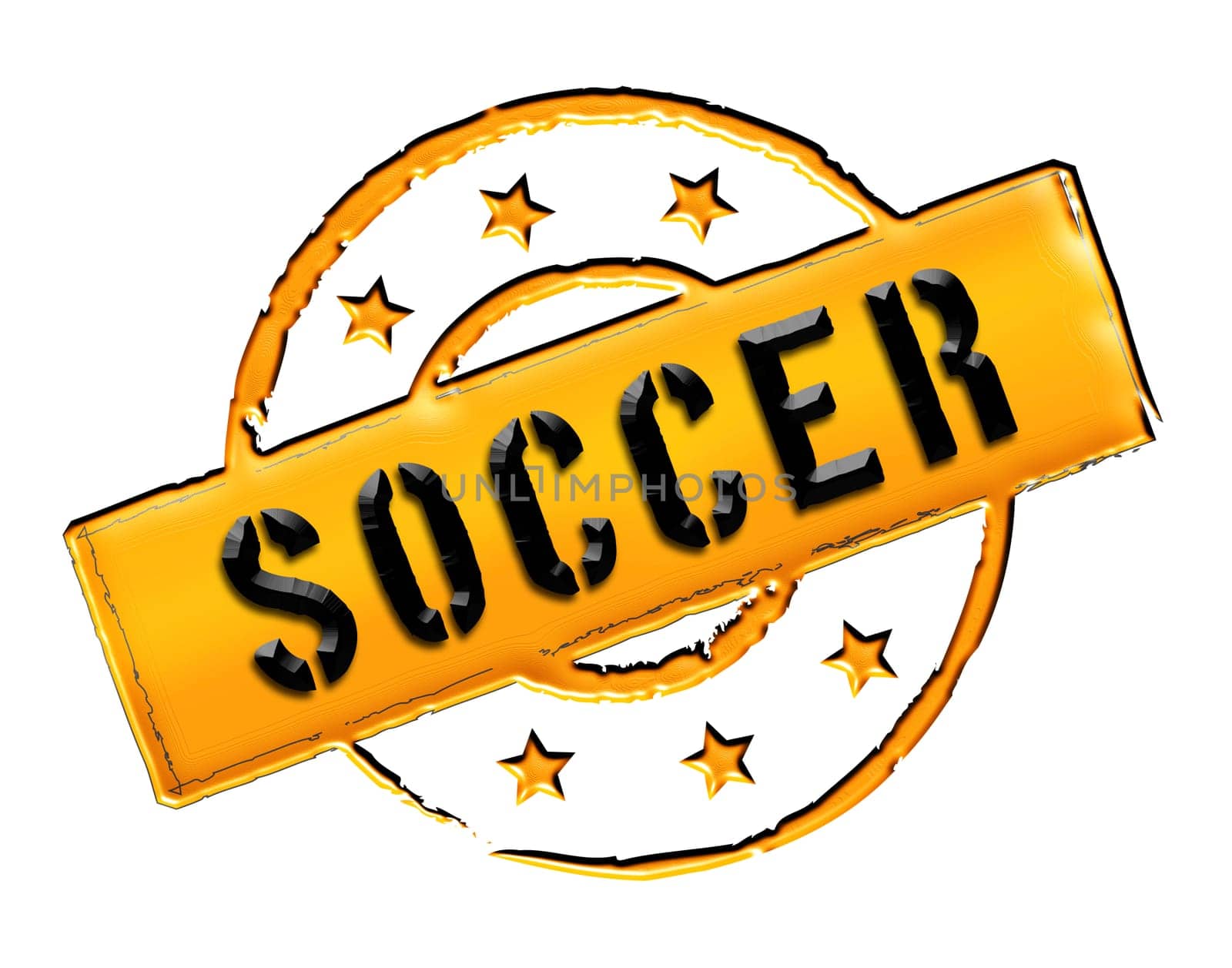 Sign and stamp named Soccer colored black.