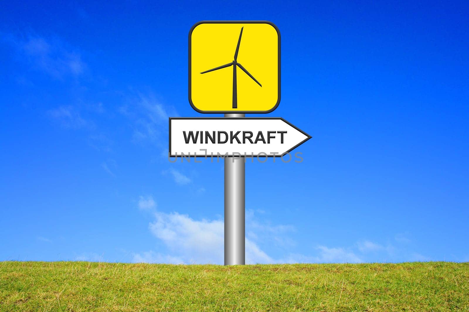 Sign Signpost: Wind Power
