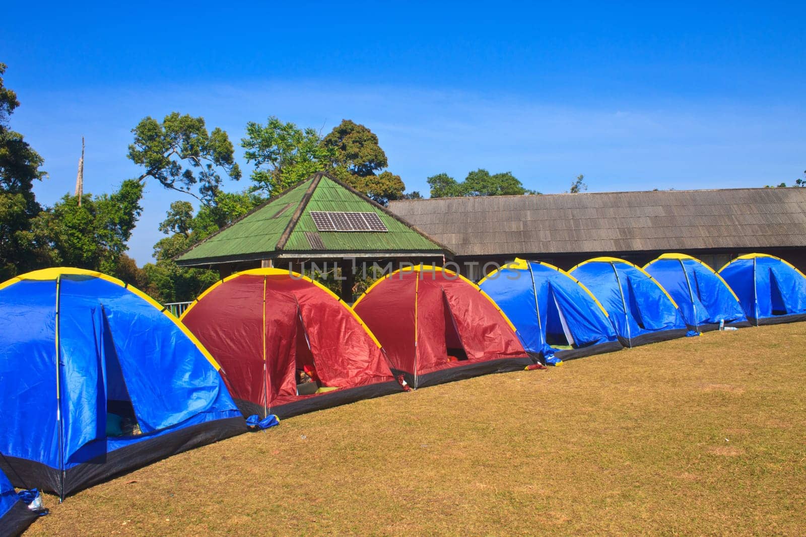 Colorful tent on the camping ground of national park