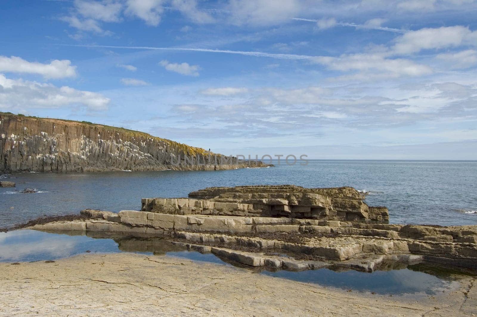 The rocky shore near Craster on the Northumbrian coast, looking out over the North Sea