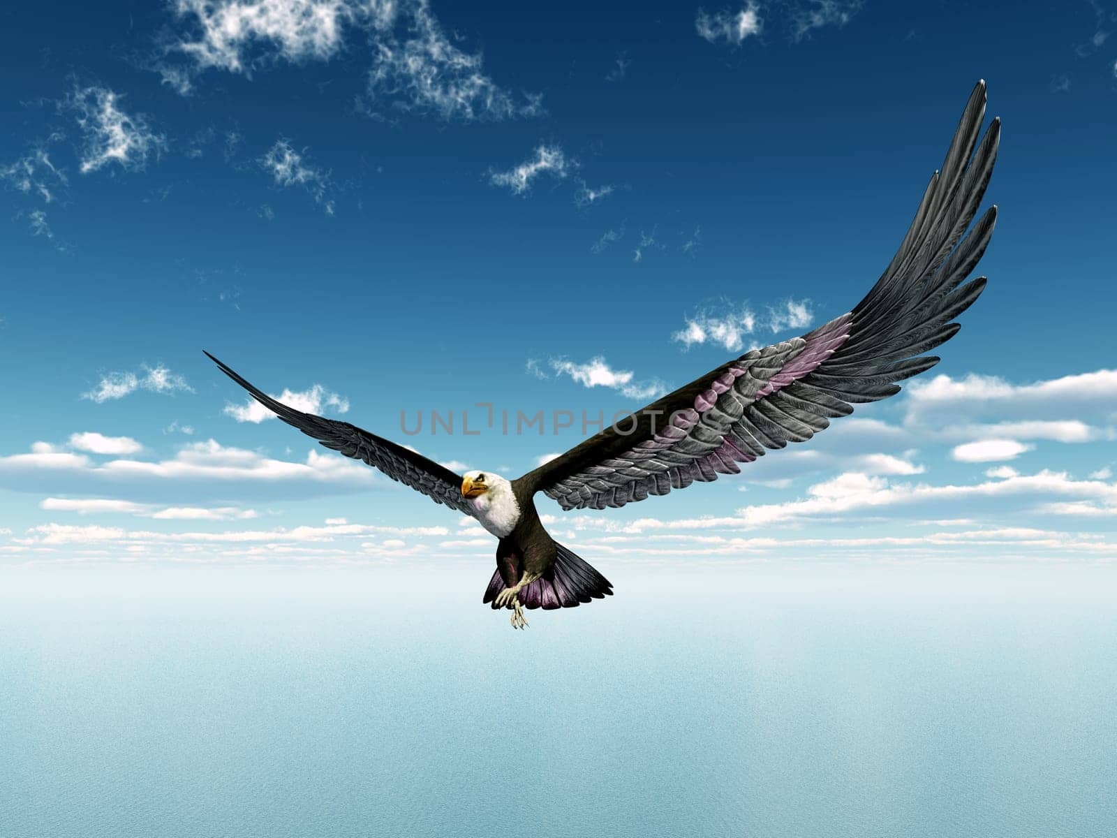 Computer-generated 3D illustration with a white-tailed eagle