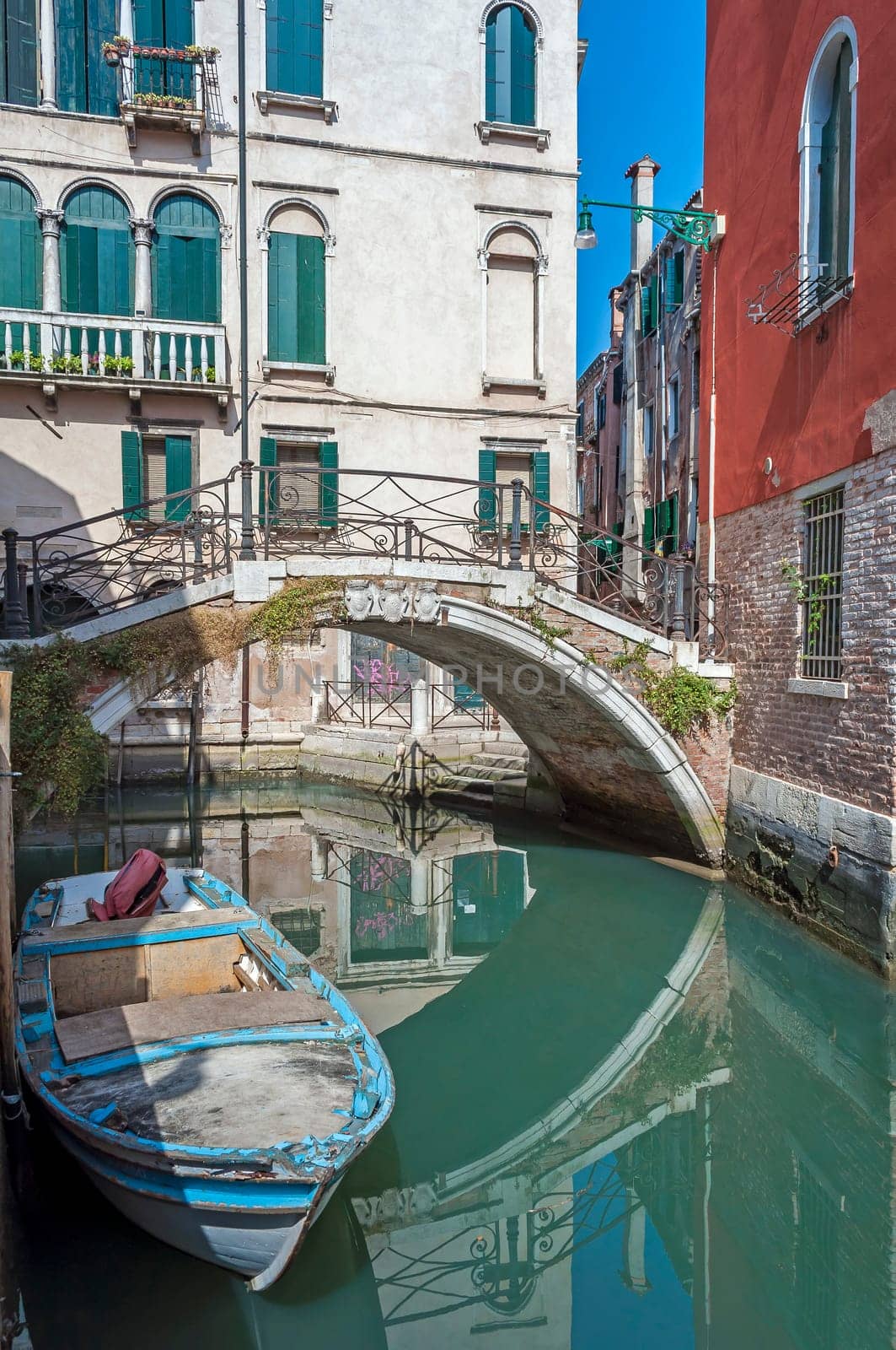 Bridge over a canal in Venice, Italy.
