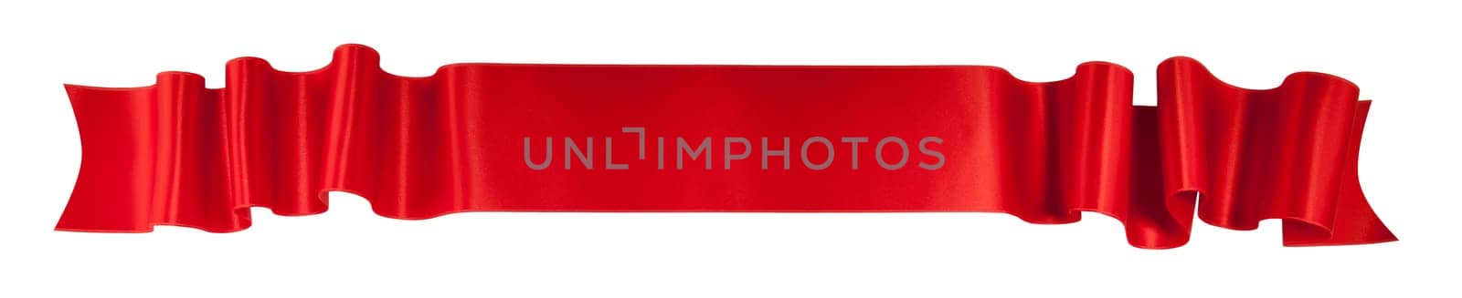 Elegance red ribbon with white background