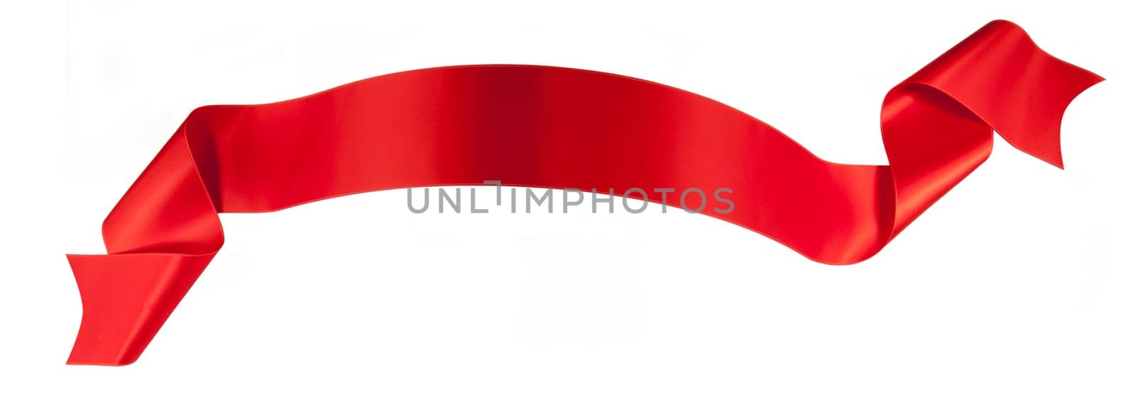 Elegance red ribbon with white background