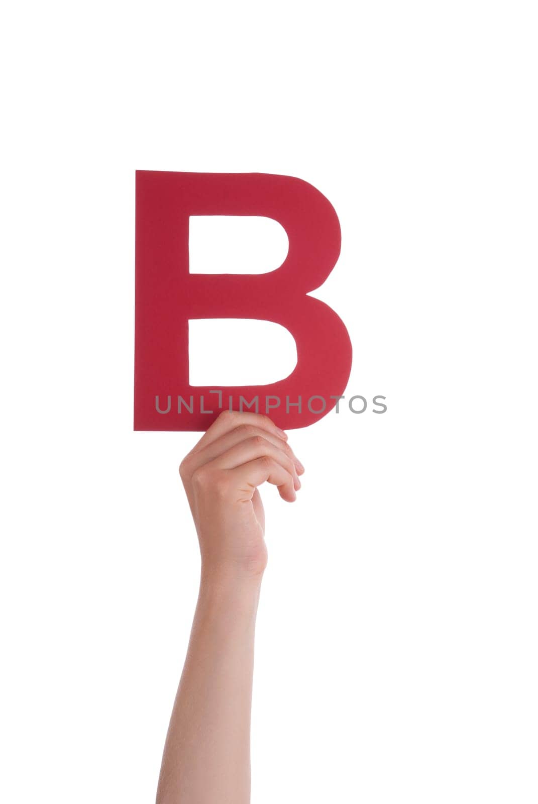 A Hand With a Red B in it, Isolated
