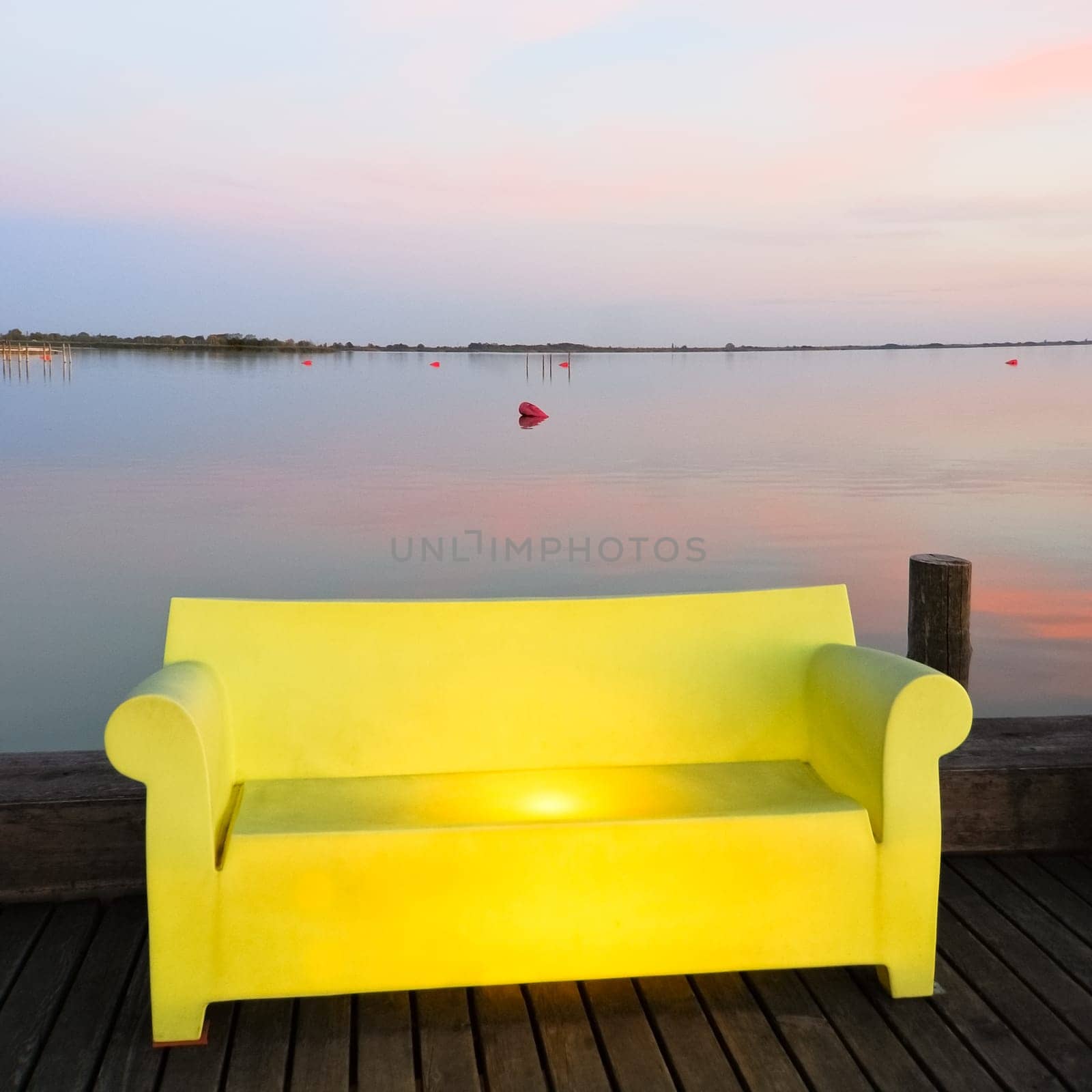 Cool bench by the lake