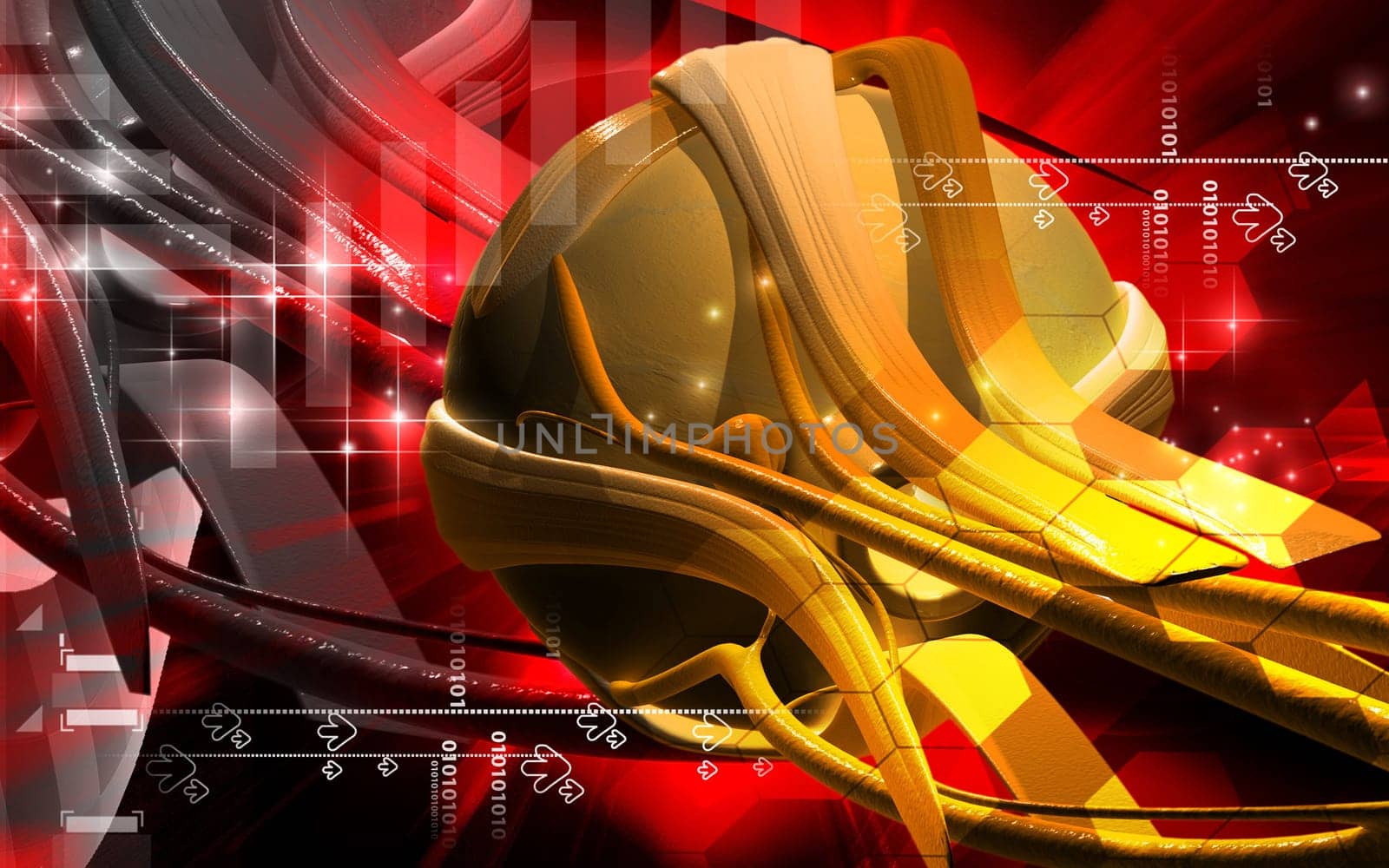 Digital illustration of eye in colour background