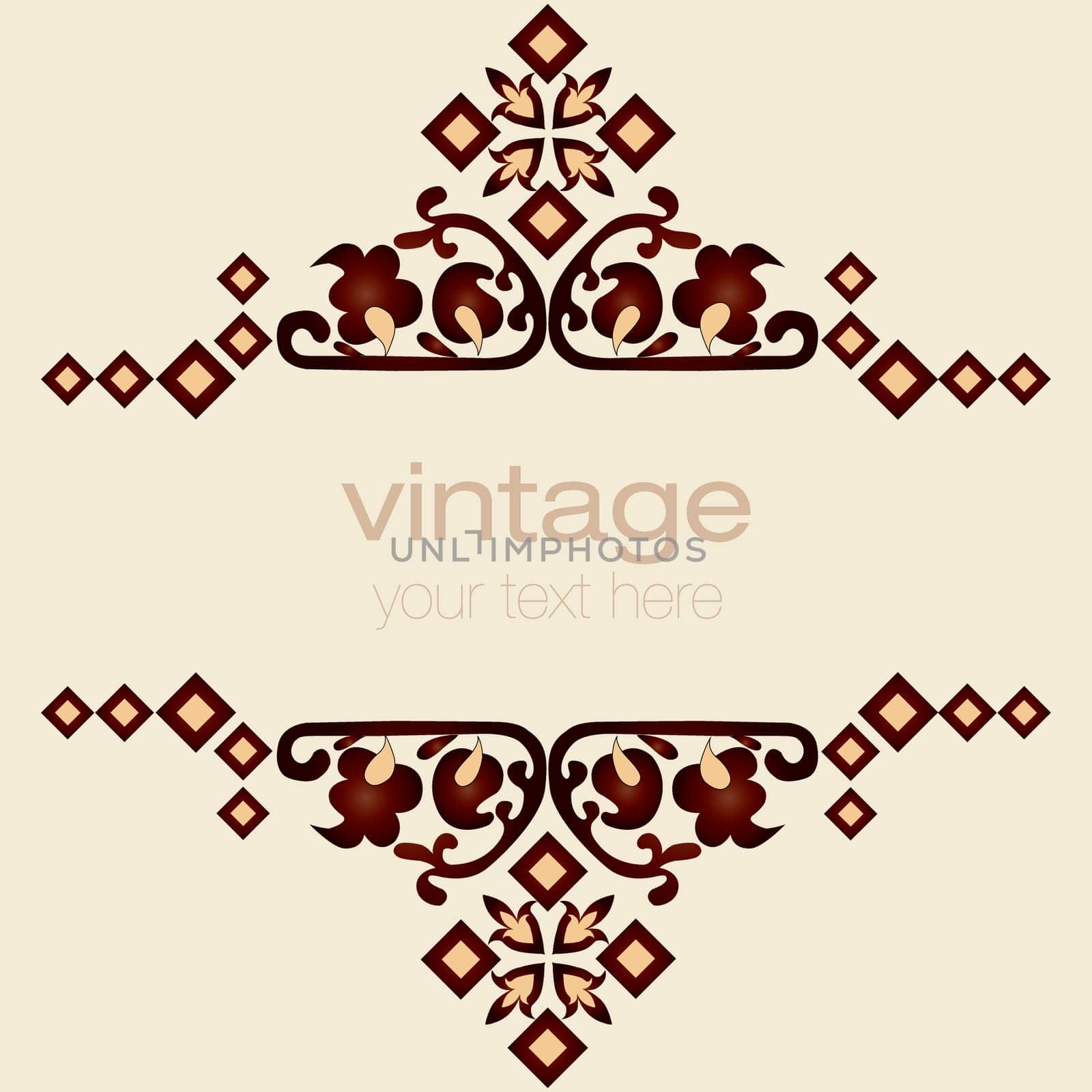 eastern oriental style ornate old frame pattern