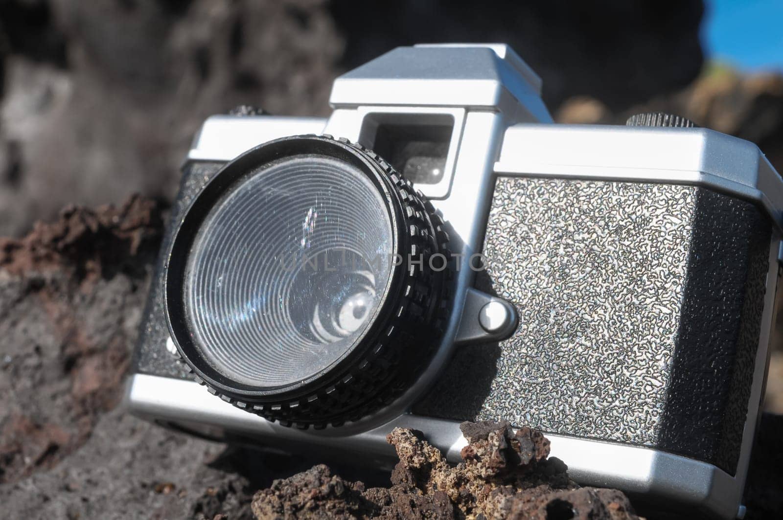 Photography Concept Classic Vintage 35mm Gray Plastic Camera