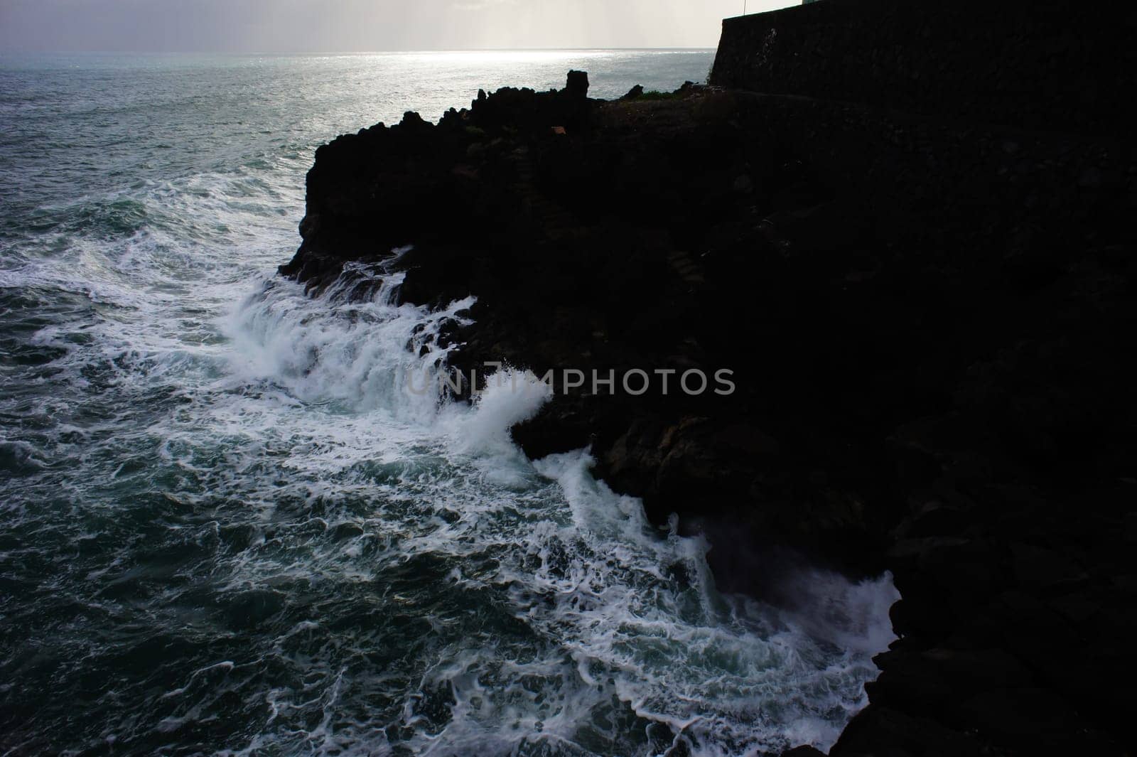 HDR Colred Sunrise Clouds over the Atlantic Ocean in Tenerife Canary Islands