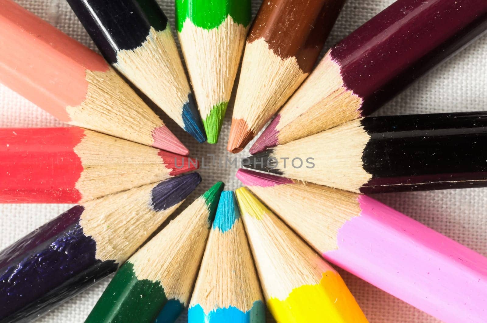New Pencils Textured Set on a Colored Background
