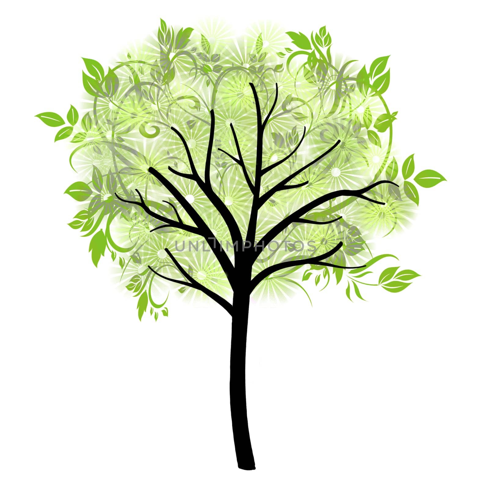 ornamental green tree illustration